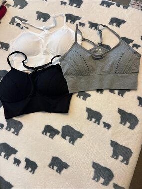 Pro fit Seamless Comfort Bralette Trio - White, Black & Gray